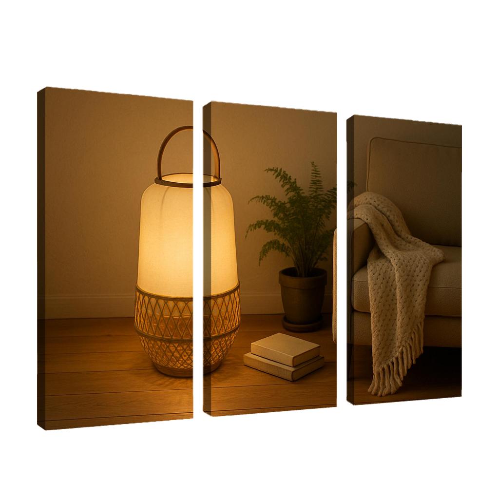 Textured Silk And Woven Rattan Floor Lantern canvas paintings frame