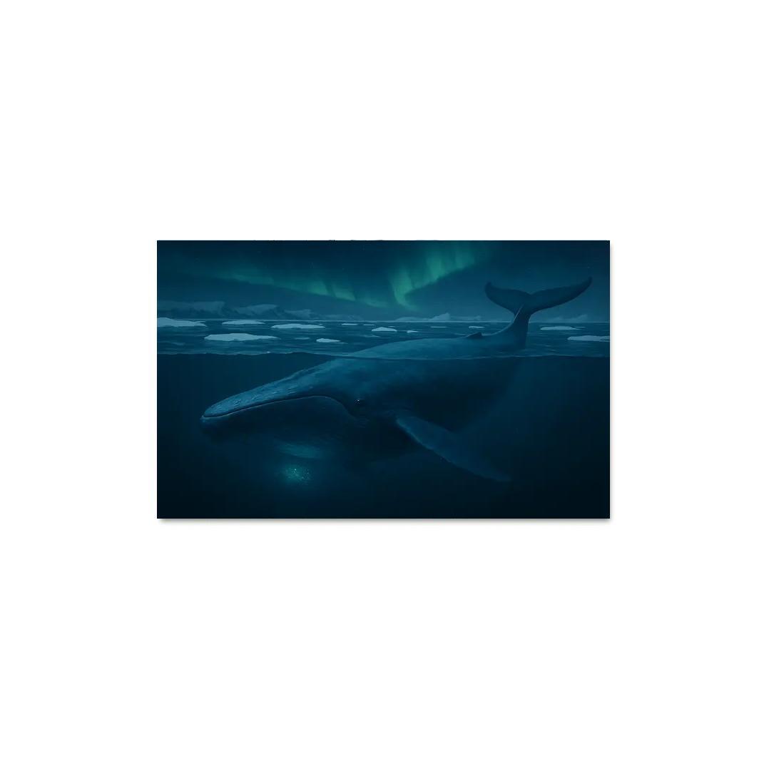 Blue Whale Beneath Arctic Twilight framed paintings