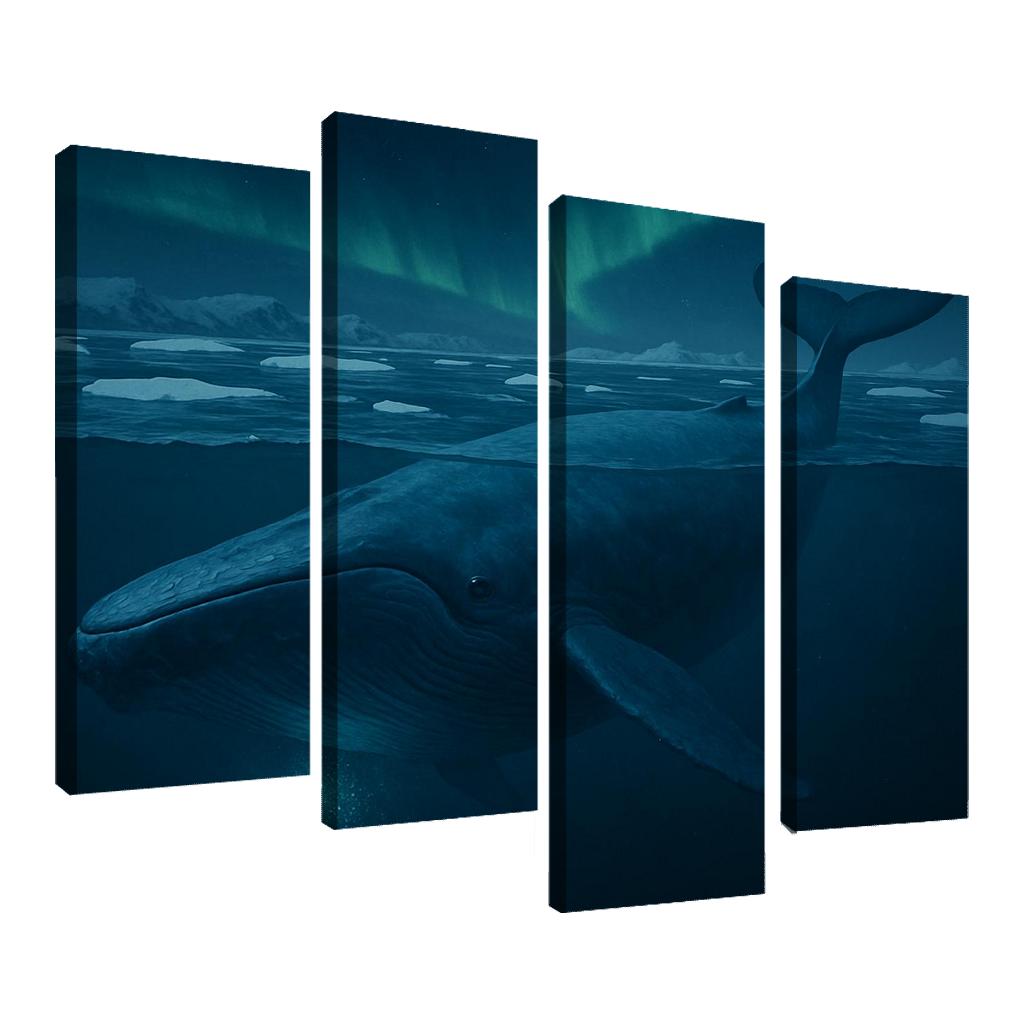 Blue Whale Beneath Arctic Twilight framed paintings