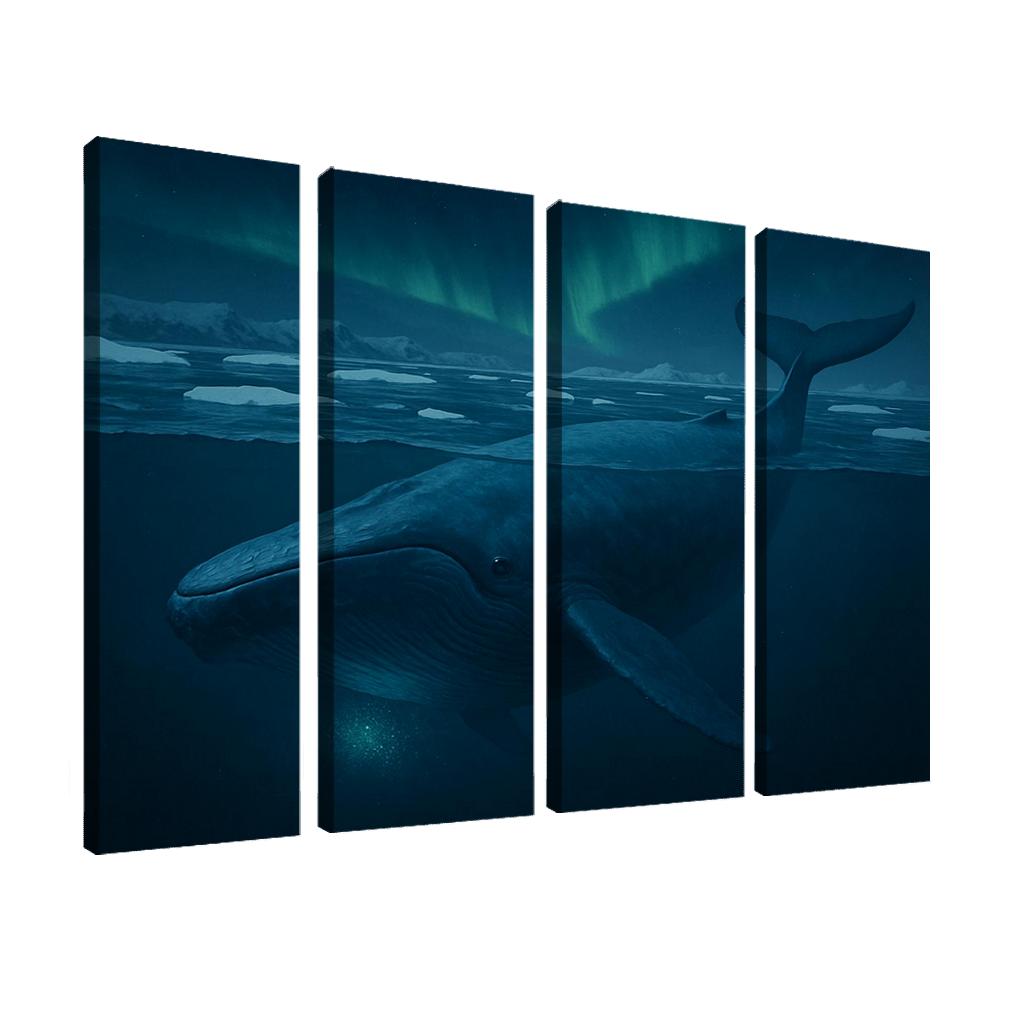 Blue Whale Beneath Arctic Twilight framed paintings