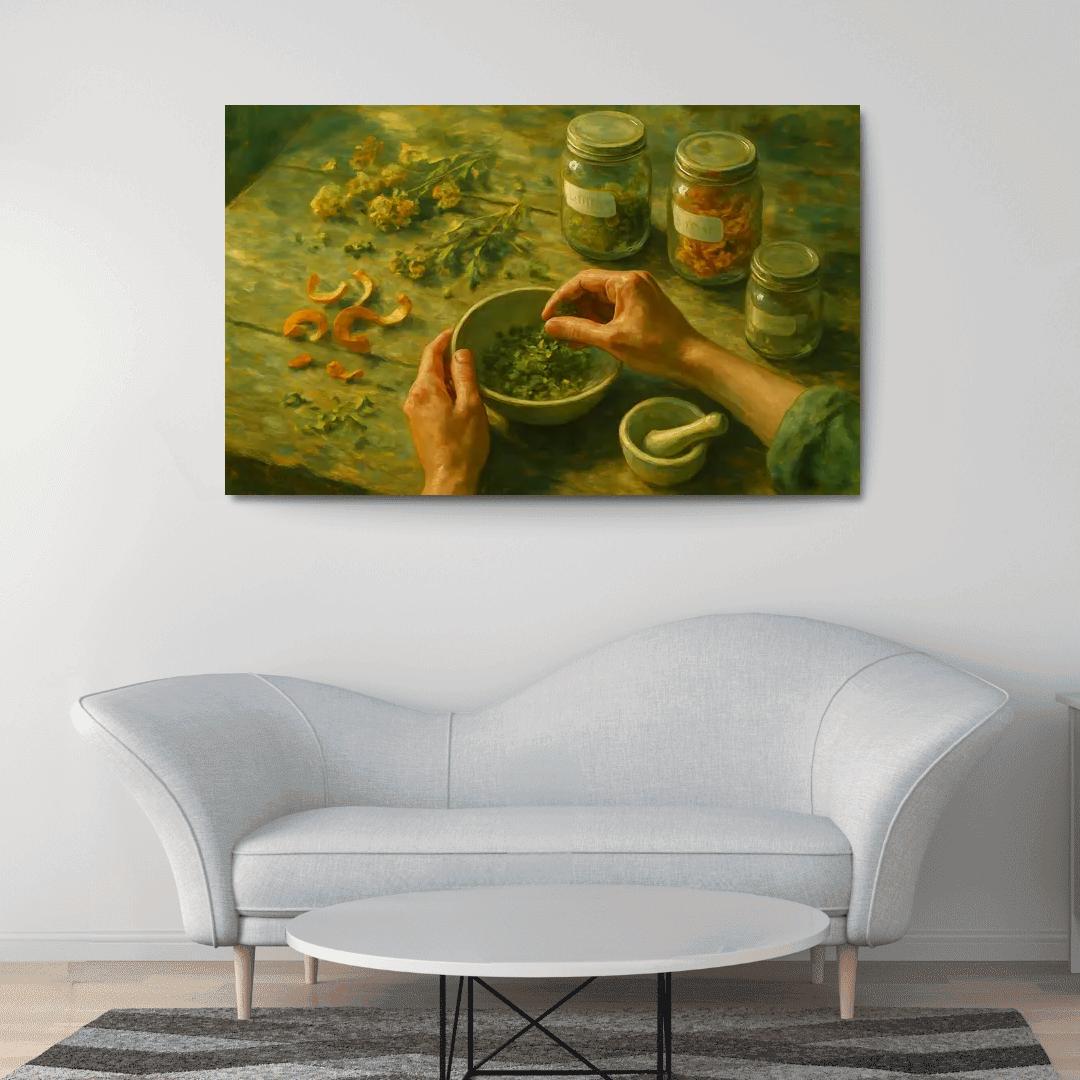 Seasonal Foraged Tea Blending decor