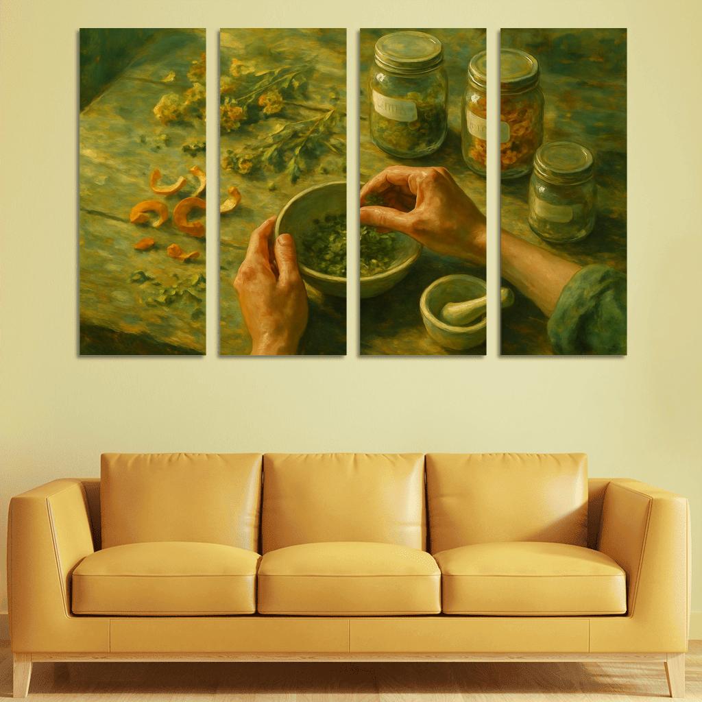 Seasonal Foraged Tea Blending decor