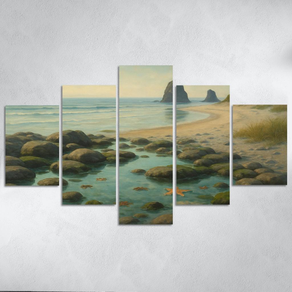 Secluded Tidepool Cove multi-panel paintings