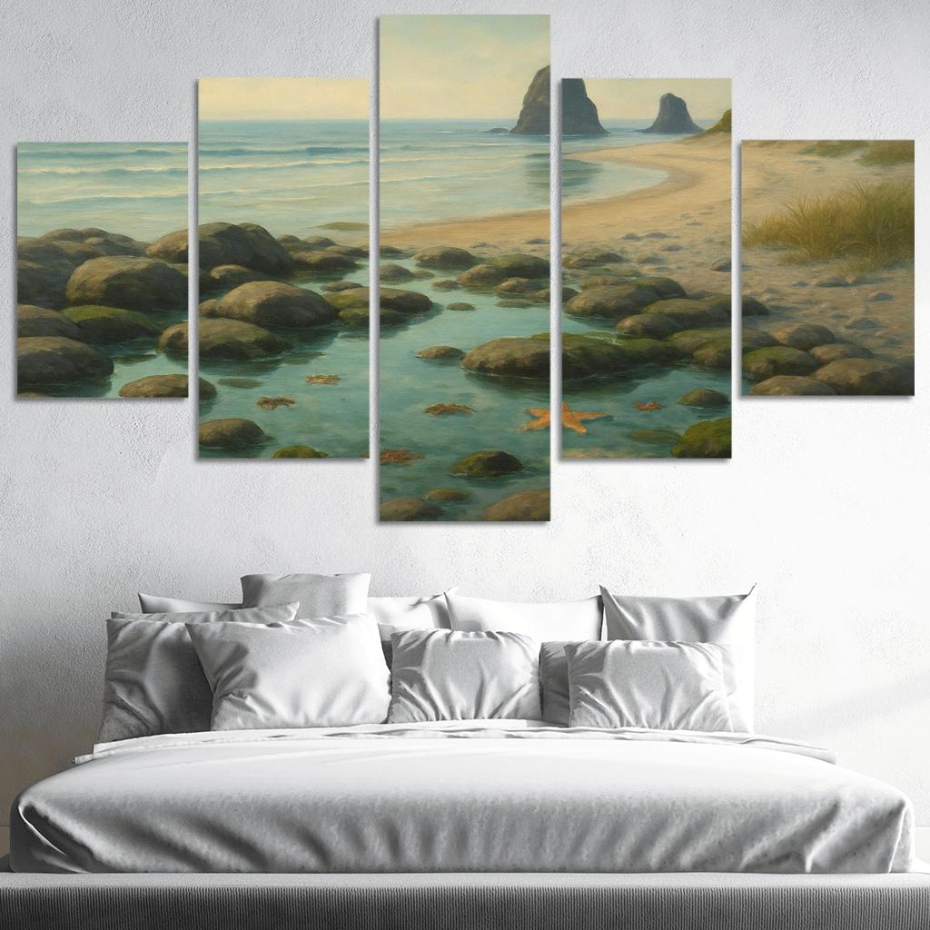 Secluded Tidepool Cove multi-panel paintings