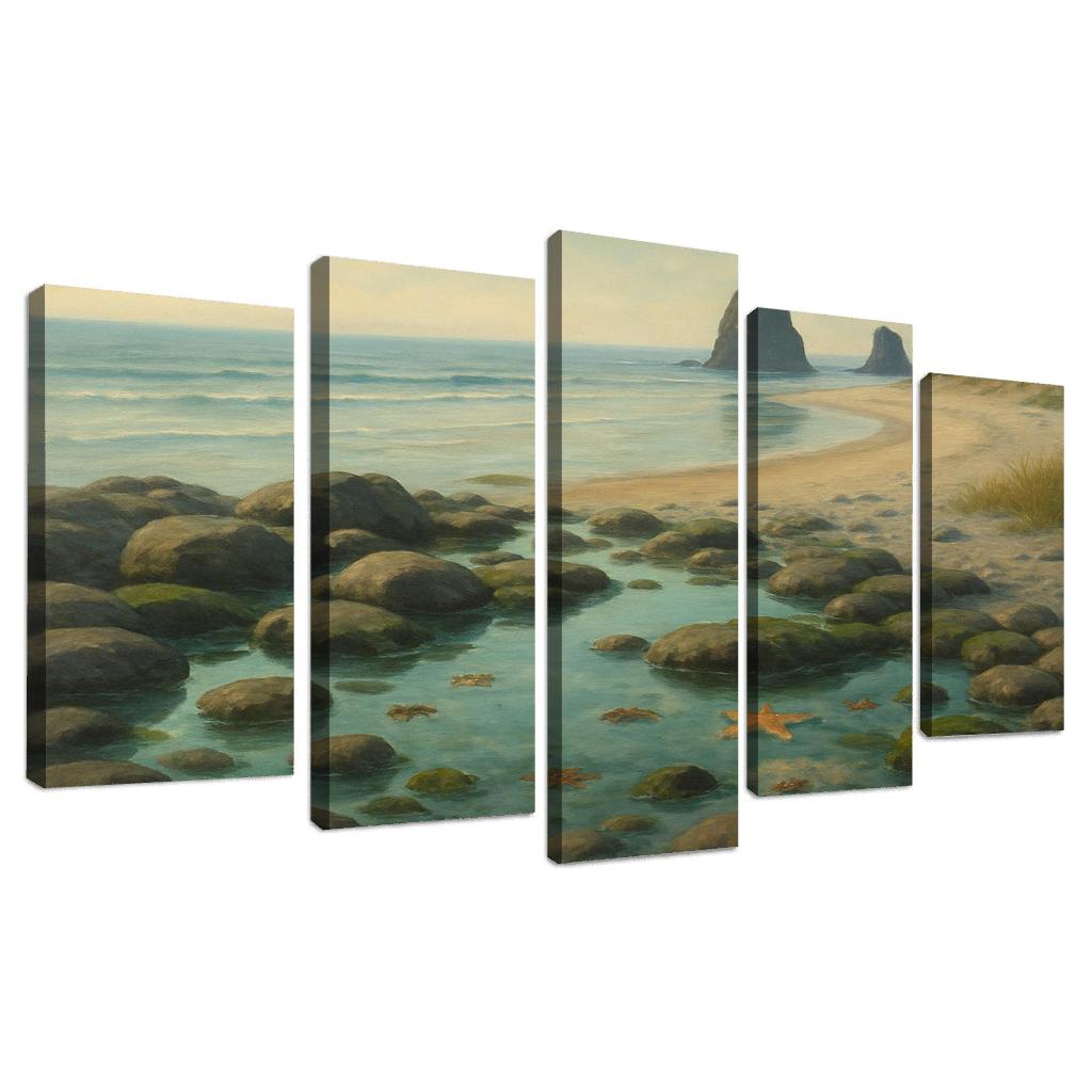 Secluded Tidepool Cove multi-panel paintings
