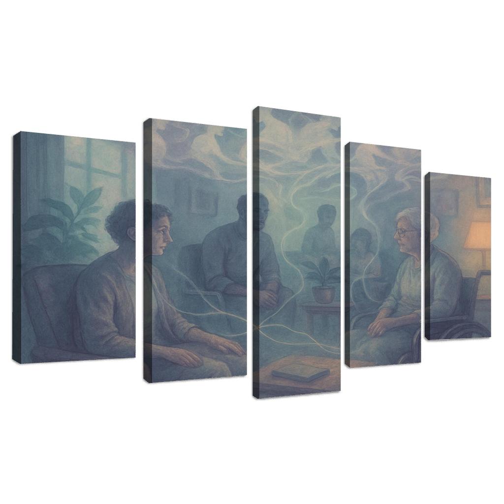 Luminous Mindscapes Mental Health And Collective Healing abstract paintings frame