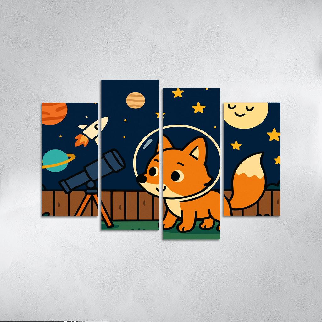 Starlight Explorer Fox canvas paintings frame