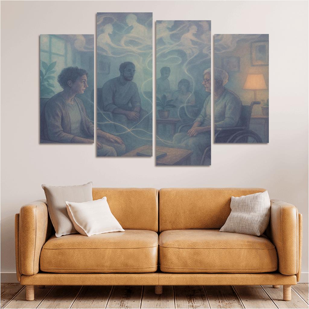 Luminous Mindscapes Mental Health And Collective Healing abstract paintings frame