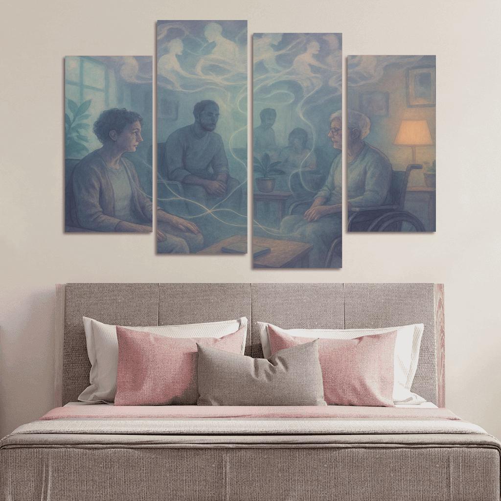 Luminous Mindscapes Mental Health And Collective Healing abstract paintings frame