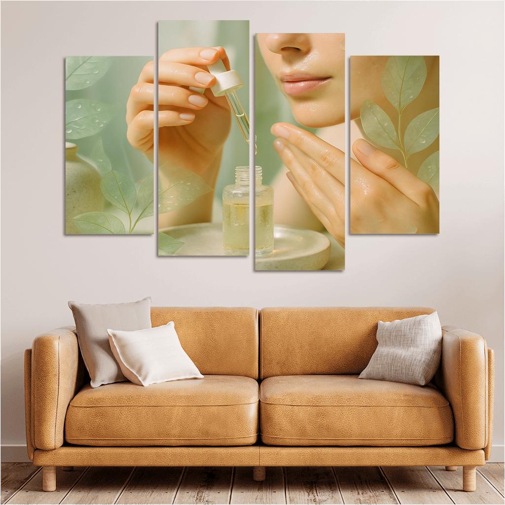 Luminous Botanical Skin Ritual canvas paintings frame