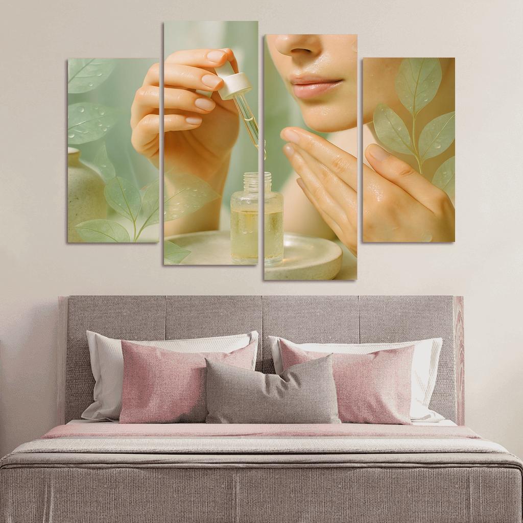 Luminous Botanical Skin Ritual canvas paintings frame