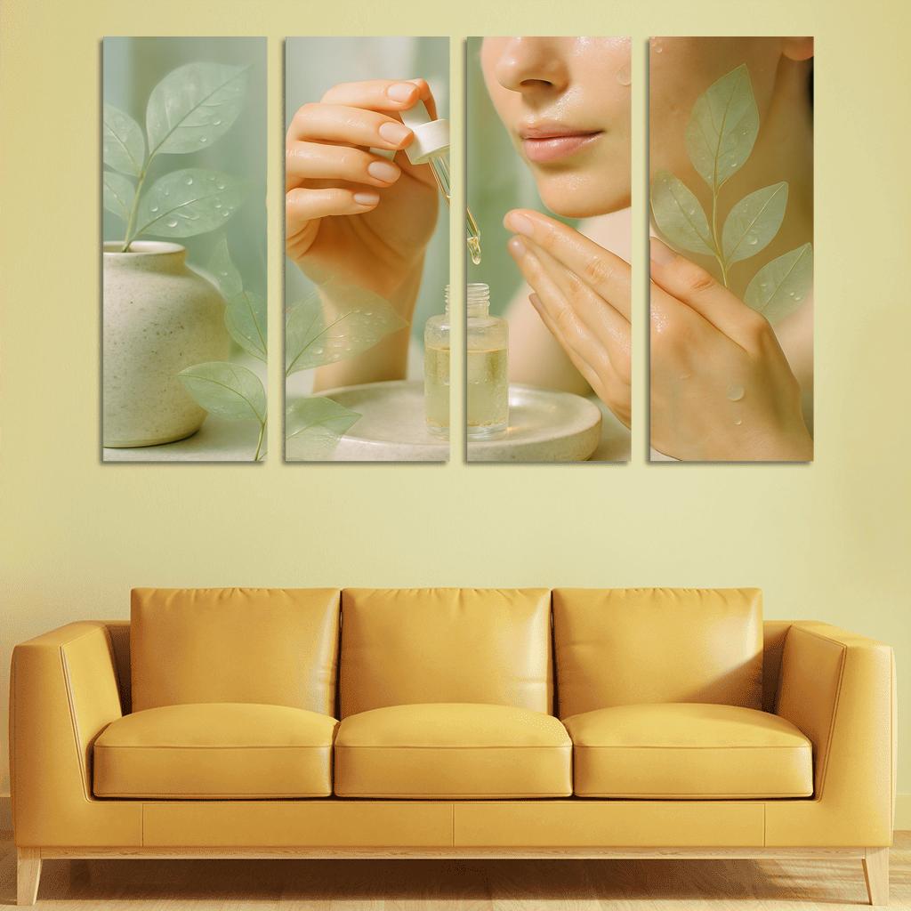 Luminous Botanical Skin Ritual canvas paintings frame