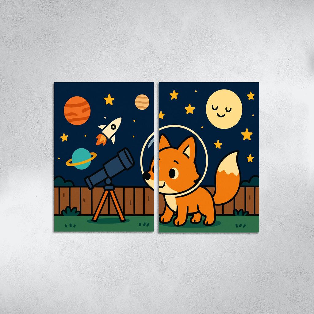 Starlight Explorer Fox canvas paintings frame