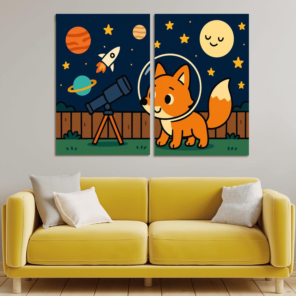 Starlight Explorer Fox canvas paintings frame