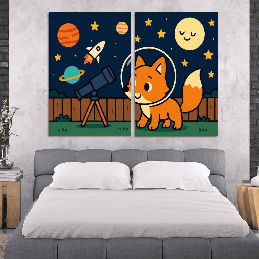 Starlight Explorer Fox canvas paintings frame