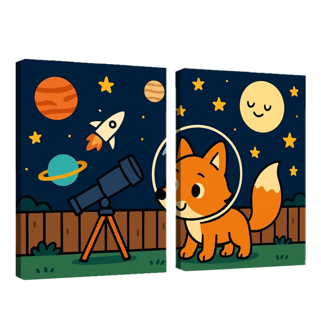 Starlight Explorer Fox canvas paintings frame