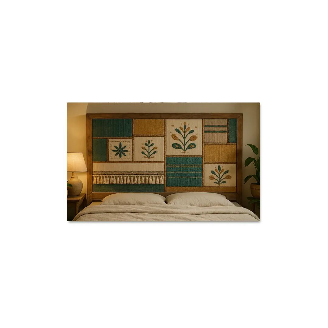 Textile Collage Headboard modern paintings frame