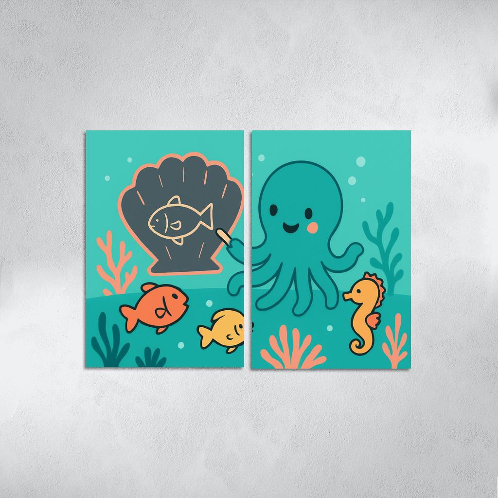 Coral Classroom Octopus one-piece frames