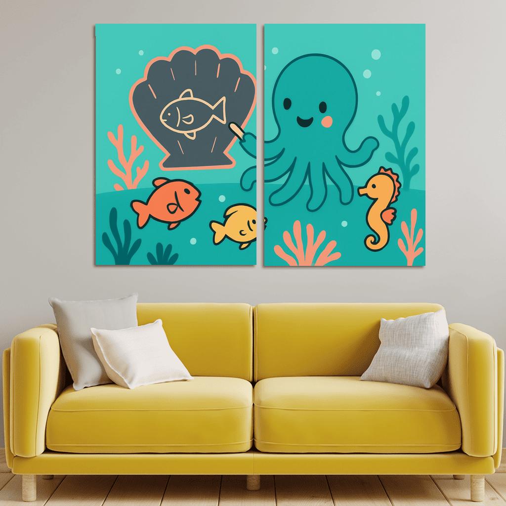 Coral Classroom Octopus one-piece frames