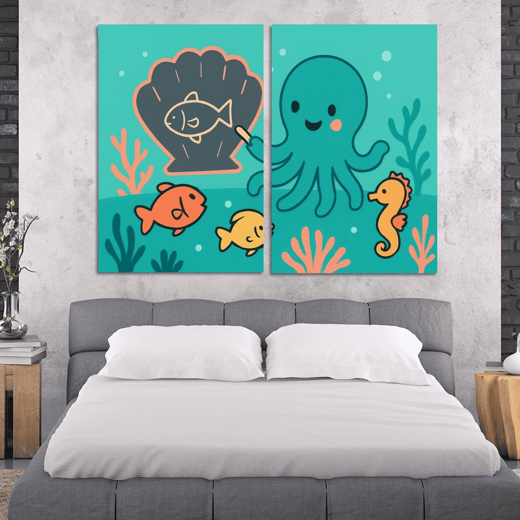 Coral Classroom Octopus one-piece frames