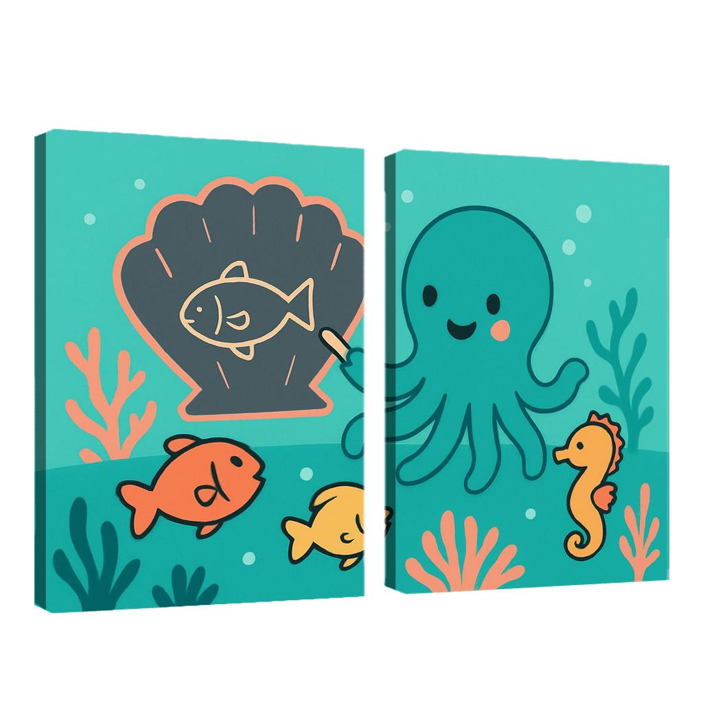 Coral Classroom Octopus one-piece frames