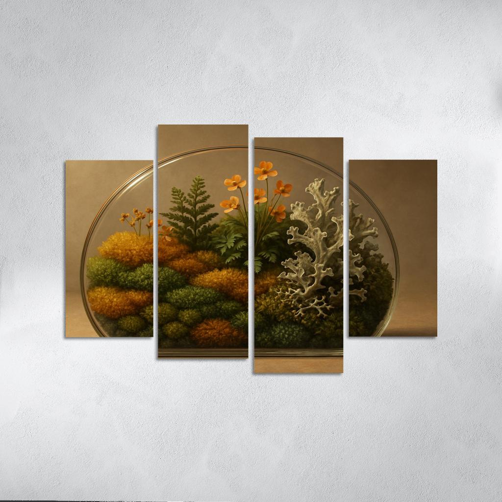 Amber Moss Terrarium multi-panel paintings