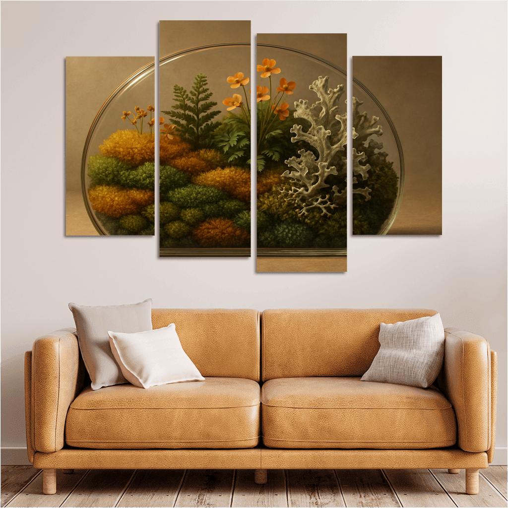 Amber Moss Terrarium multi-panel paintings