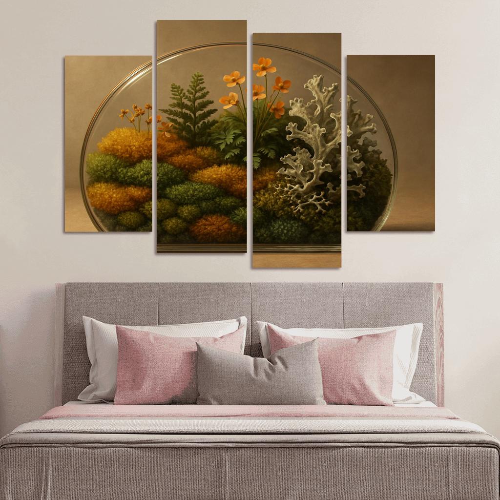 Amber Moss Terrarium multi-panel paintings