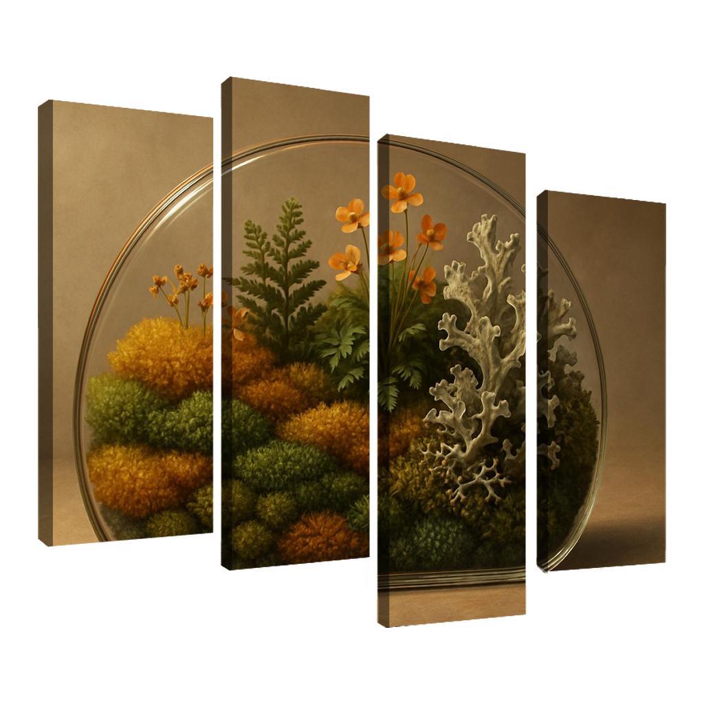 Amber Moss Terrarium multi-panel paintings