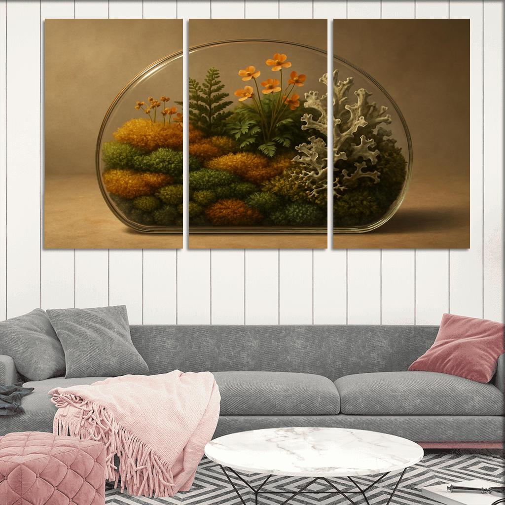 Amber Moss Terrarium multi-panel paintings