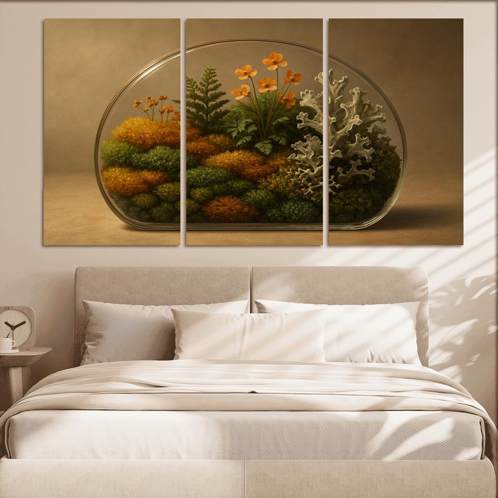 Amber Moss Terrarium multi-panel paintings