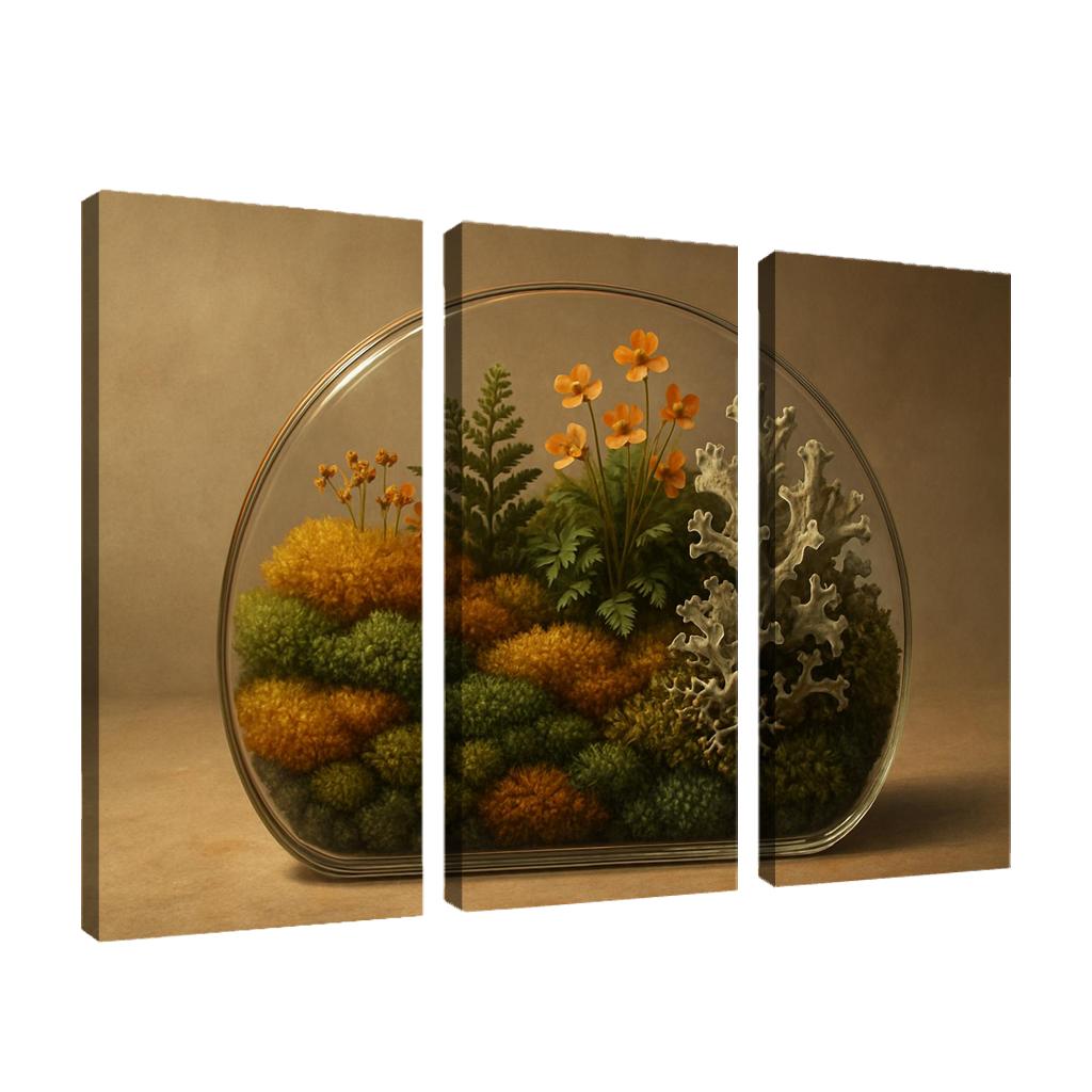 Amber Moss Terrarium multi-panel paintings