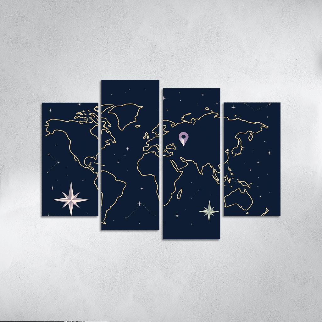 Celestial Voyage Map wall decor