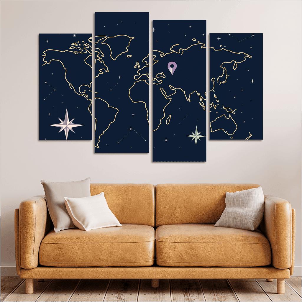 Celestial Voyage Map wall decor