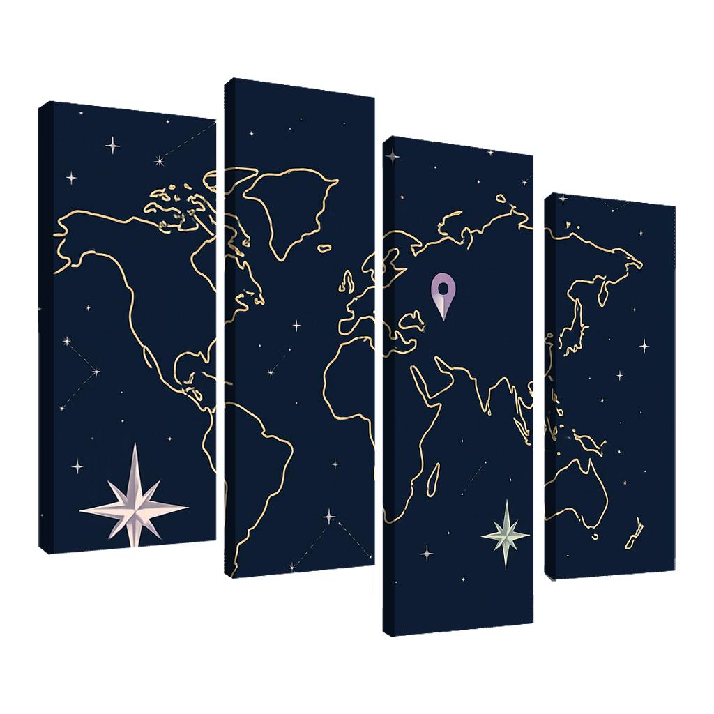 Celestial Voyage Map wall decor