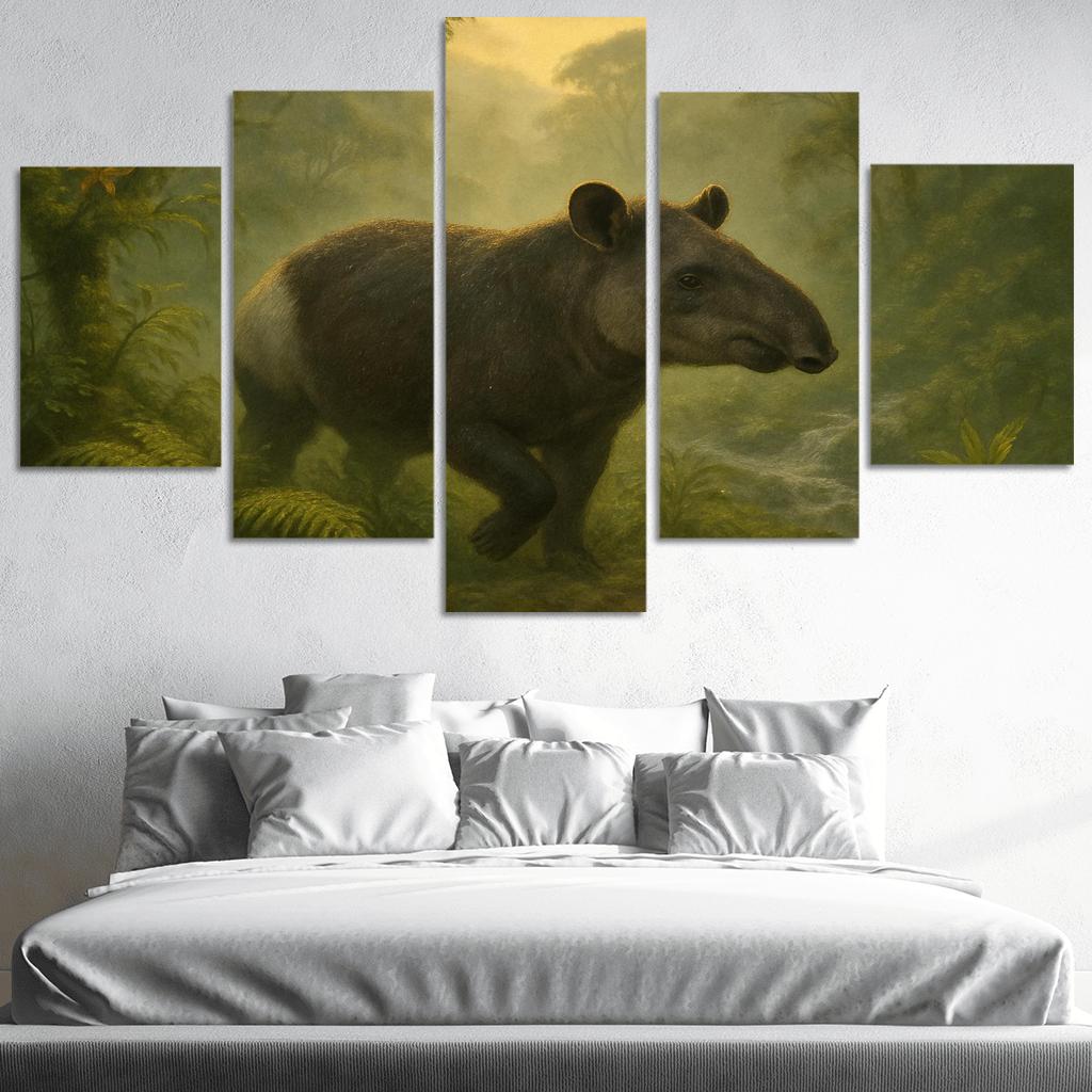 Dawn Mountain Tapir In Misty Forest decor