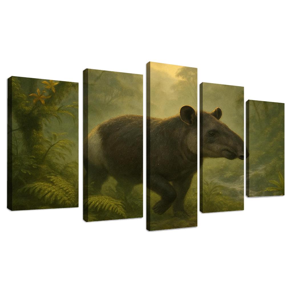 Dawn Mountain Tapir In Misty Forest decor