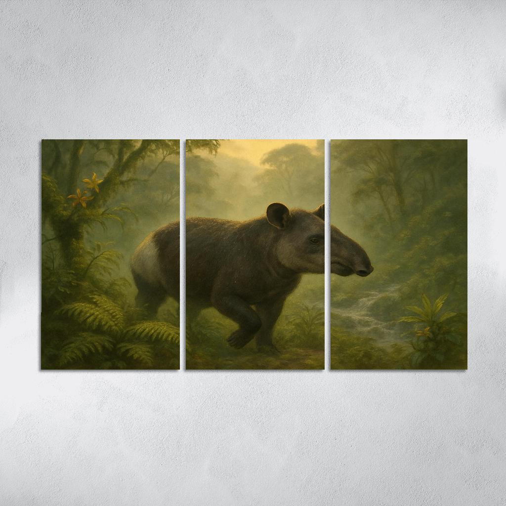 Dawn Mountain Tapir In Misty Forest decor