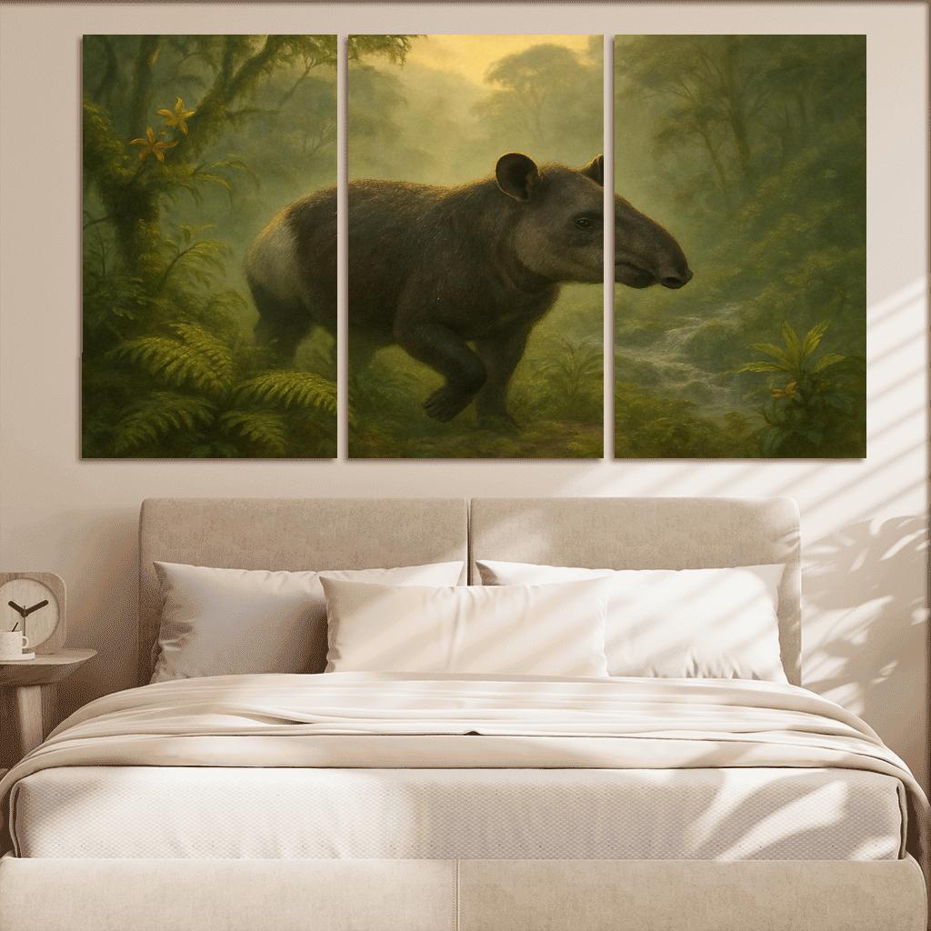 Dawn Mountain Tapir In Misty Forest decor