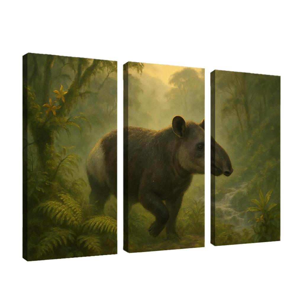Dawn Mountain Tapir In Misty Forest decor