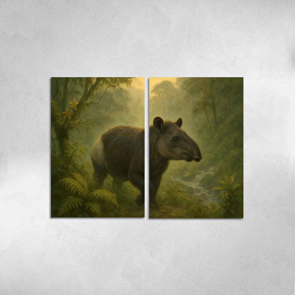 Dawn Mountain Tapir In Misty Forest decor