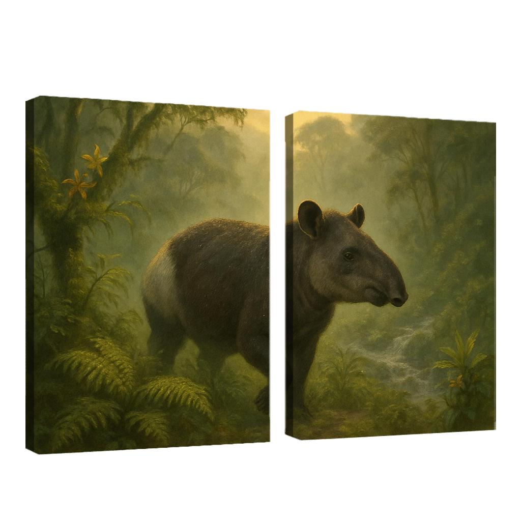 Dawn Mountain Tapir In Misty Forest decor