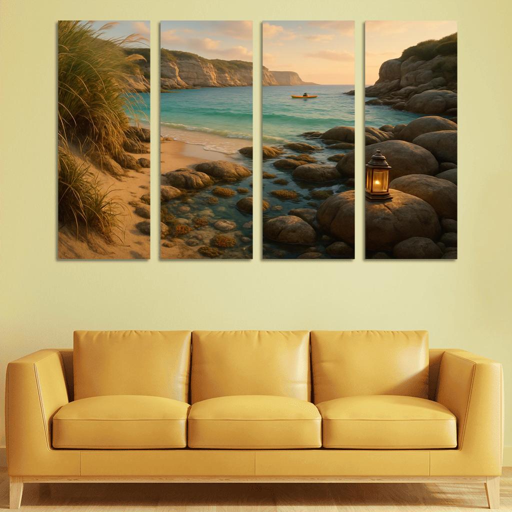Seagrass Lantern Cove multi-panel paintings