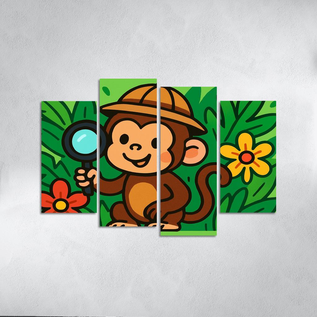 The Curious Jungle Explorer Monkey premium artwork frames