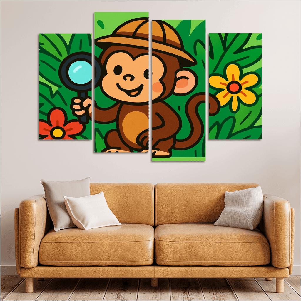 The Curious Jungle Explorer Monkey premium artwork frames