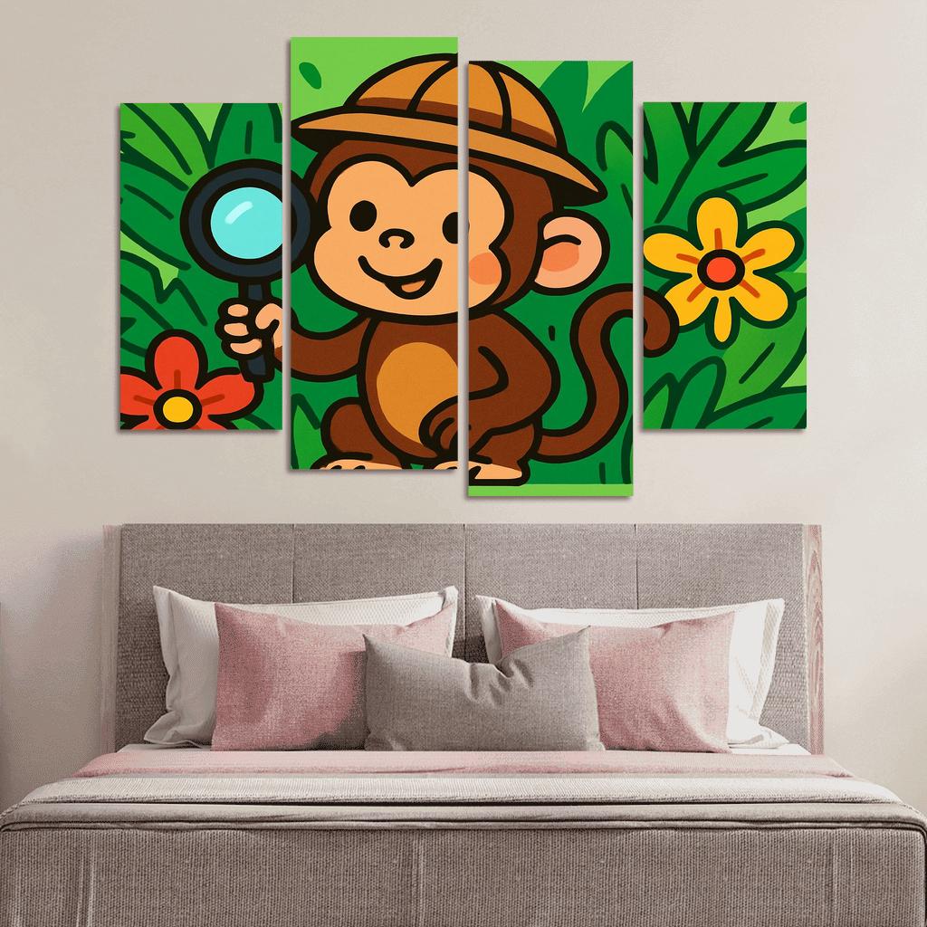 The Curious Jungle Explorer Monkey premium artwork frames