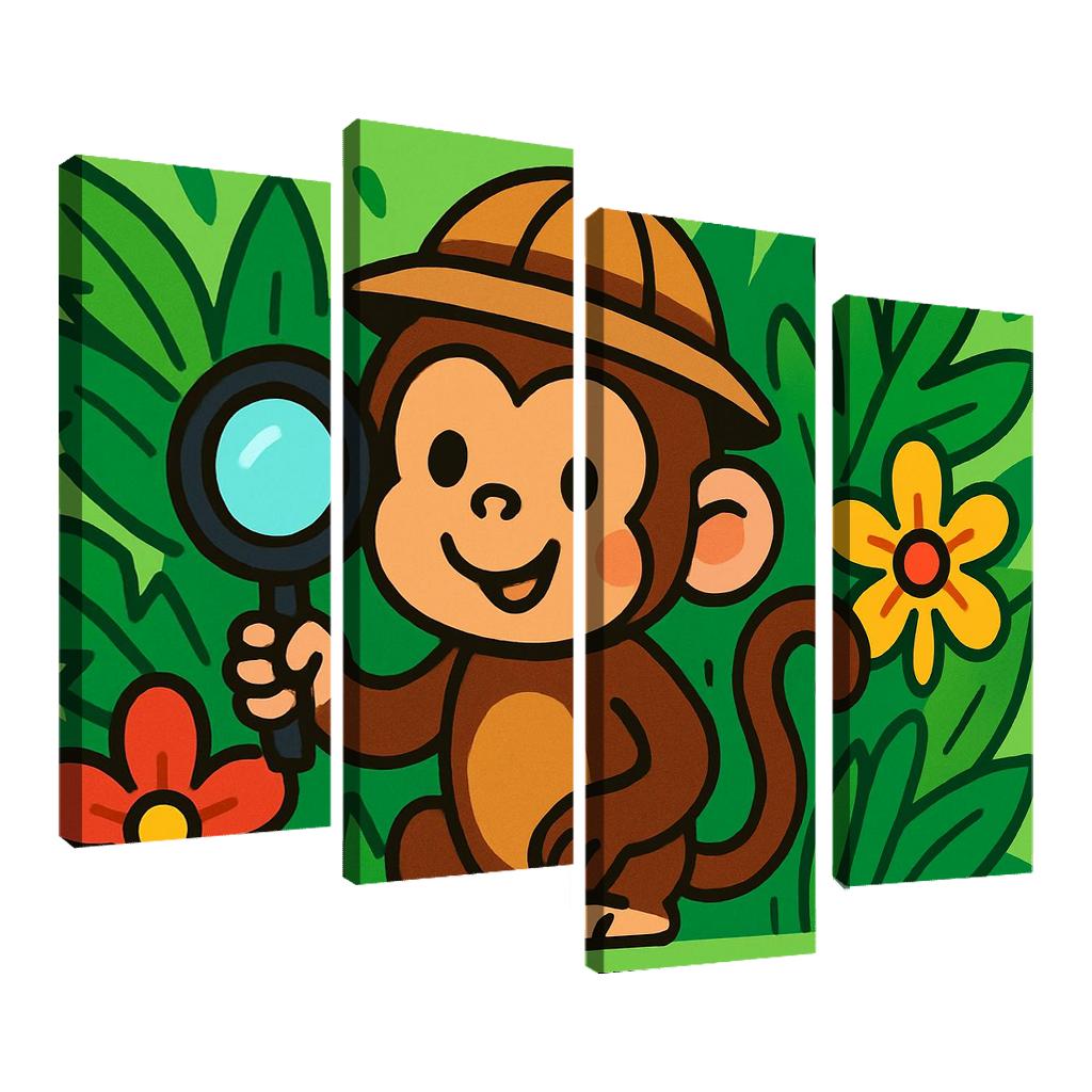 The Curious Jungle Explorer Monkey premium artwork frames