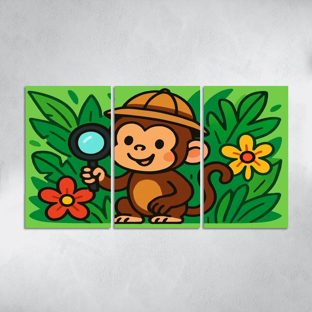 The Curious Jungle Explorer Monkey premium artwork frames