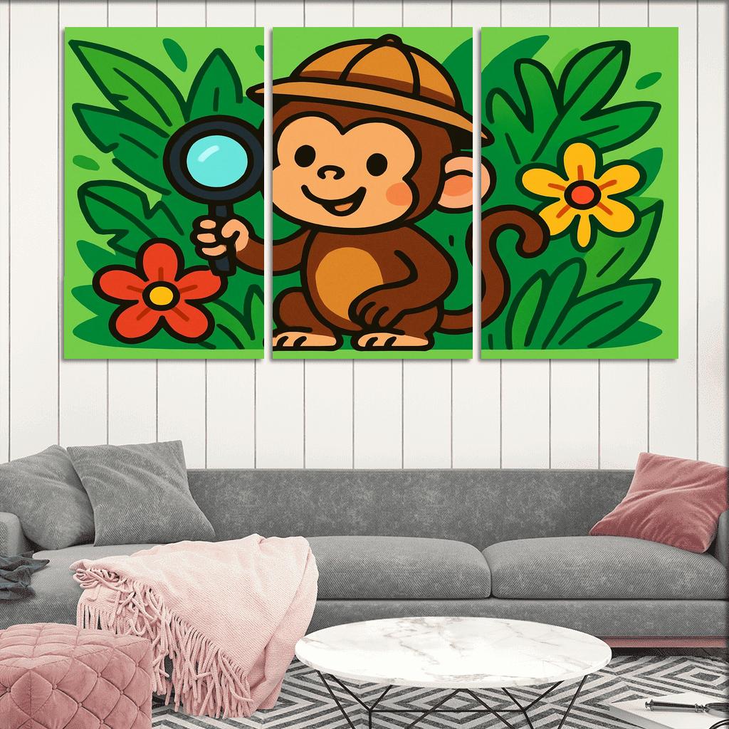 The Curious Jungle Explorer Monkey premium artwork frames