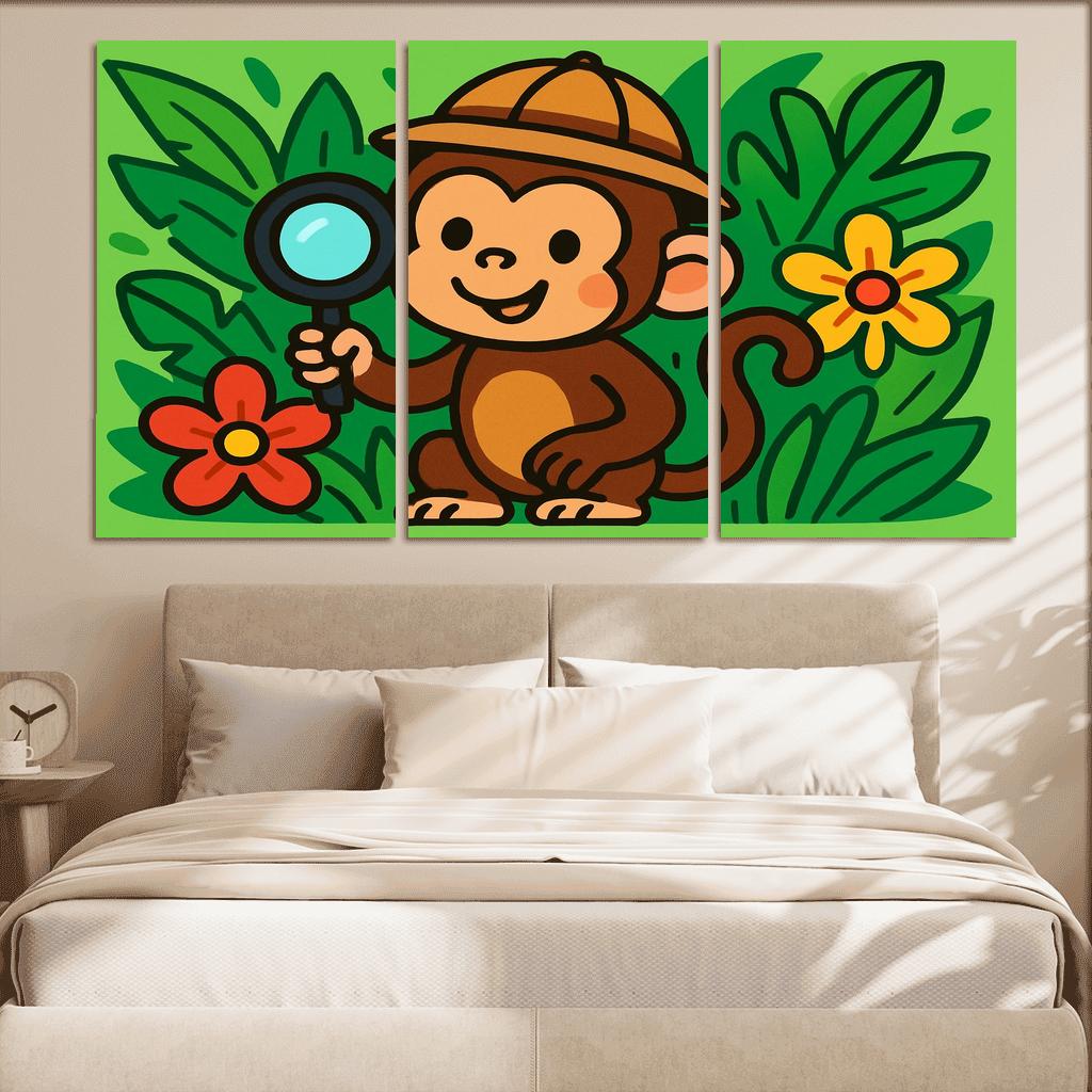The Curious Jungle Explorer Monkey premium artwork frames